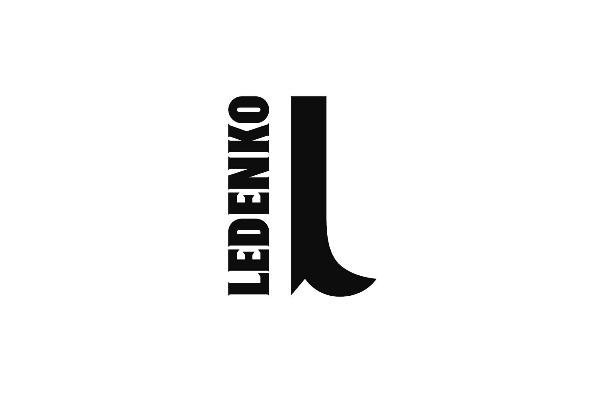 Ledenko, a design featuring a boot as a symbol of durability, stability, and reliability, integrating the initial letter 'L' to create a unique visual identity for the brand.