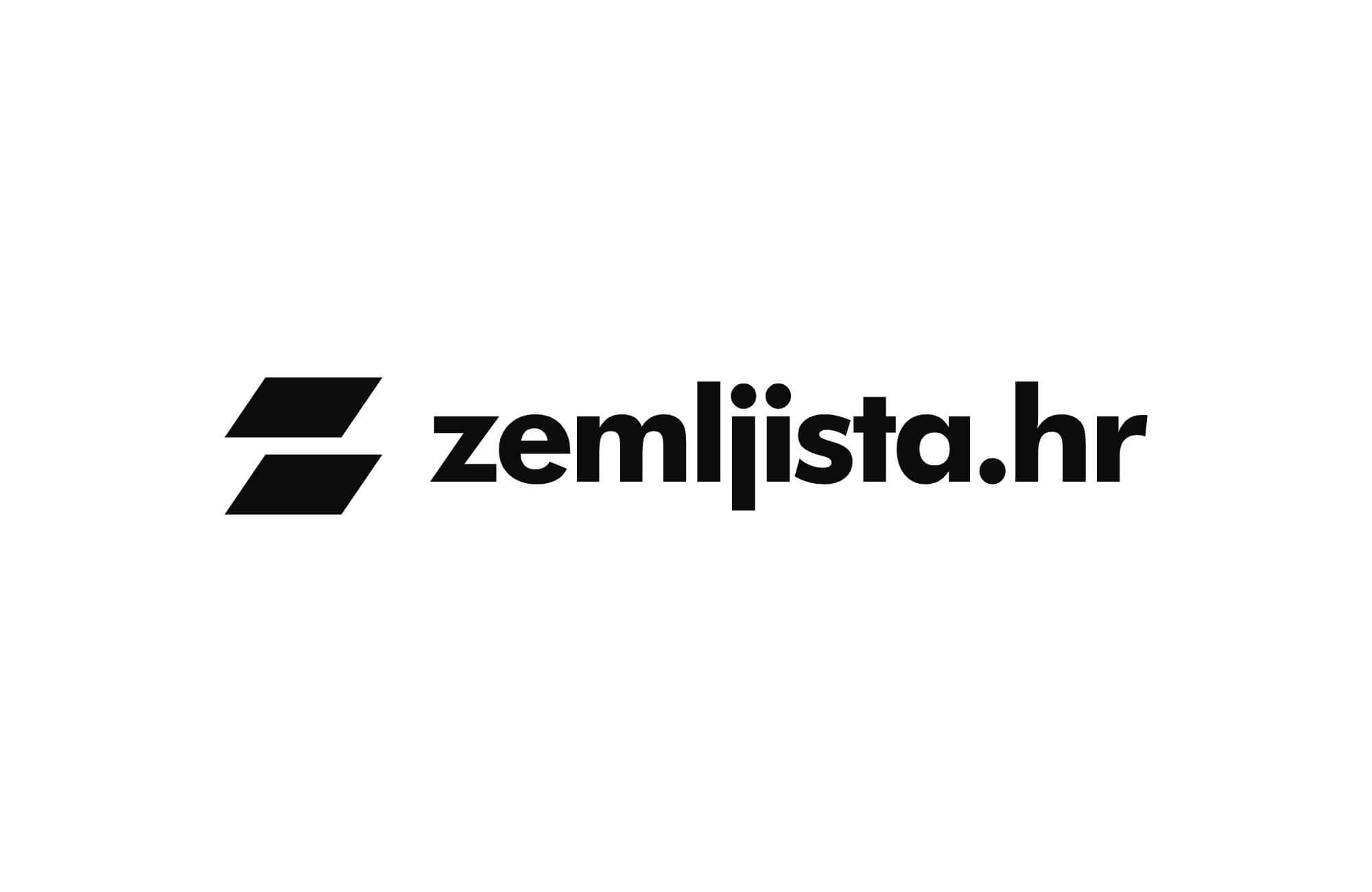 Zemljista.hr, a logo design with the initial letter 'Z' symbolizing two neighboring countries, reflecting the connection and proximity between them.
